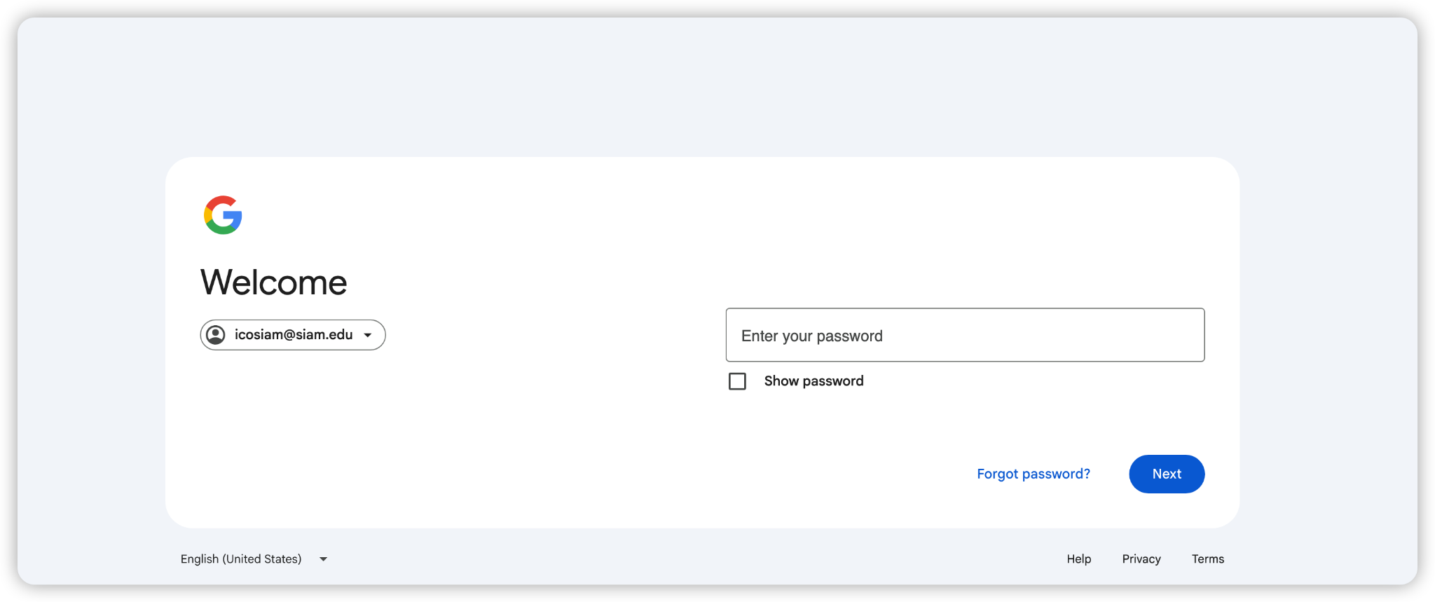 Enter password